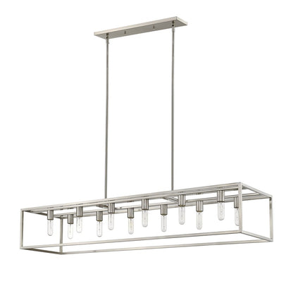 Silver Metal Twelve Light Dimmable Ceiling Light