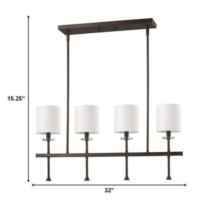 Brown Crystal Four Light Dimmable Ceiling Light