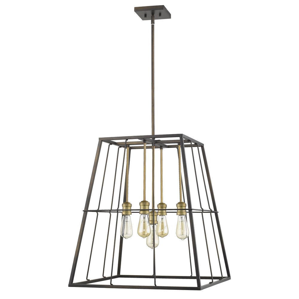 Bronze Metal Five Light Dimmable Ceiling Light HomeRoots