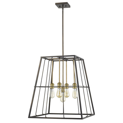 Bronze Metal Five Light Dimmable Ceiling Light HomeRoots