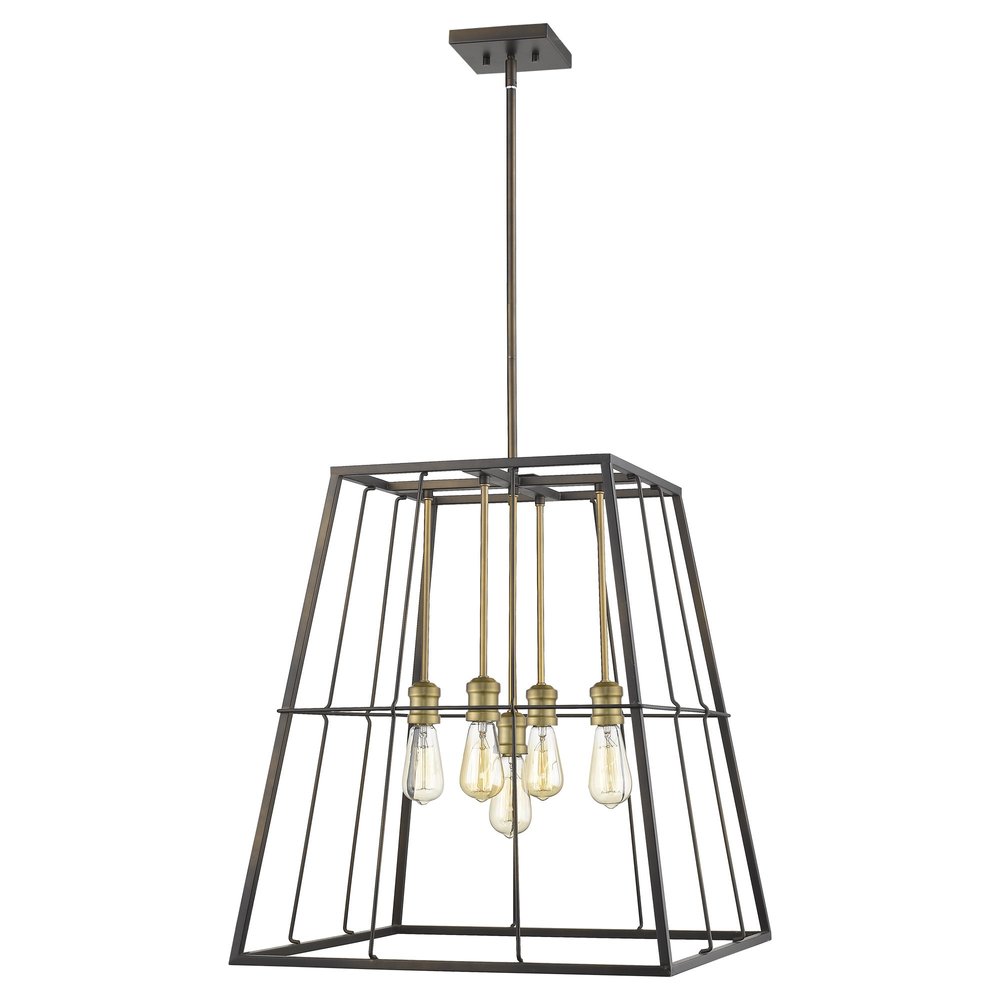 Bronze Metal Five Light Dimmable Ceiling Light HomeRoots