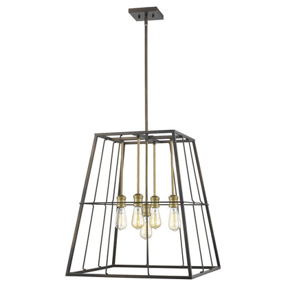 Bronze Metal Five Light Dimmable Ceiling Light HomeRoots