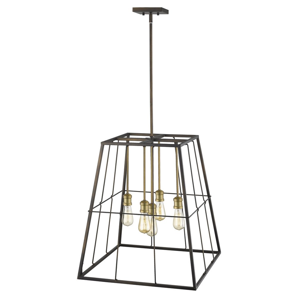 Bronze Metal Five Light Dimmable Ceiling Light HomeRoots