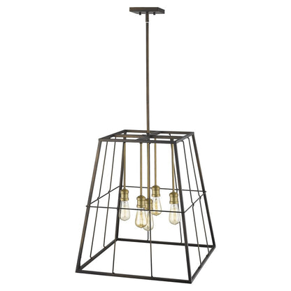 Bronze Metal Five Light Dimmable Ceiling Light HomeRoots