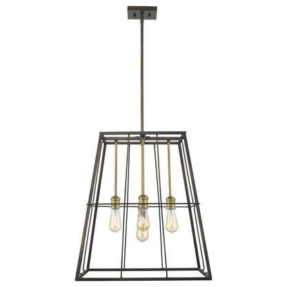 Bronze Metal Five Light Dimmable Ceiling Light HomeRoots