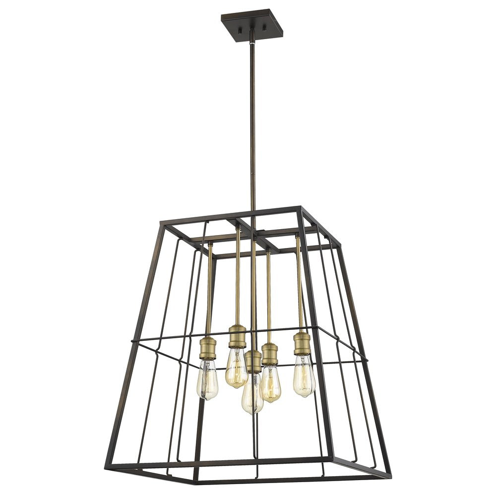 Bronze Metal Five Light Dimmable Ceiling Light HomeRoots