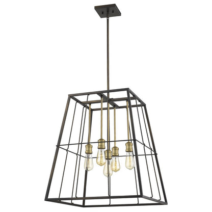 Bronze Metal Five Light Dimmable Ceiling Light HomeRoots