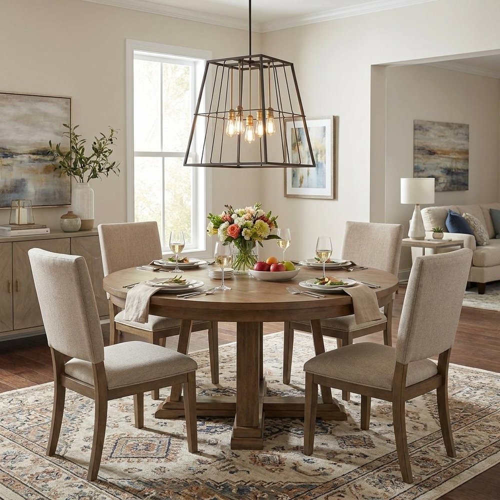 Bronze Metal Five Light Dimmable Ceiling Light HomeRoots