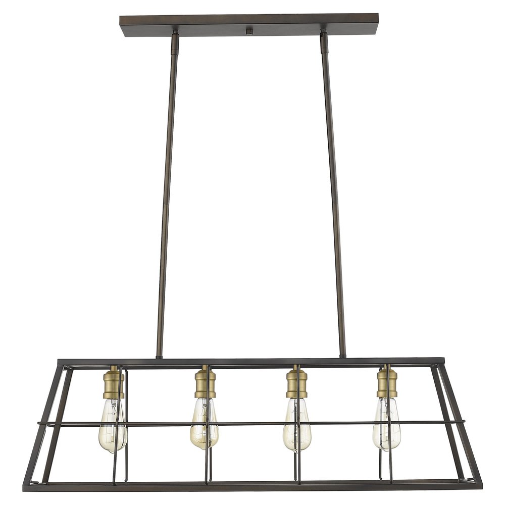 Bronze Metal Four Light Dimmable Ceiling Light HomeRoots