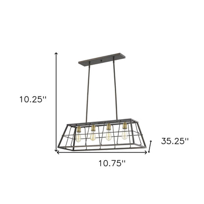 Bronze Metal Four Light Dimmable Ceiling Light HomeRoots