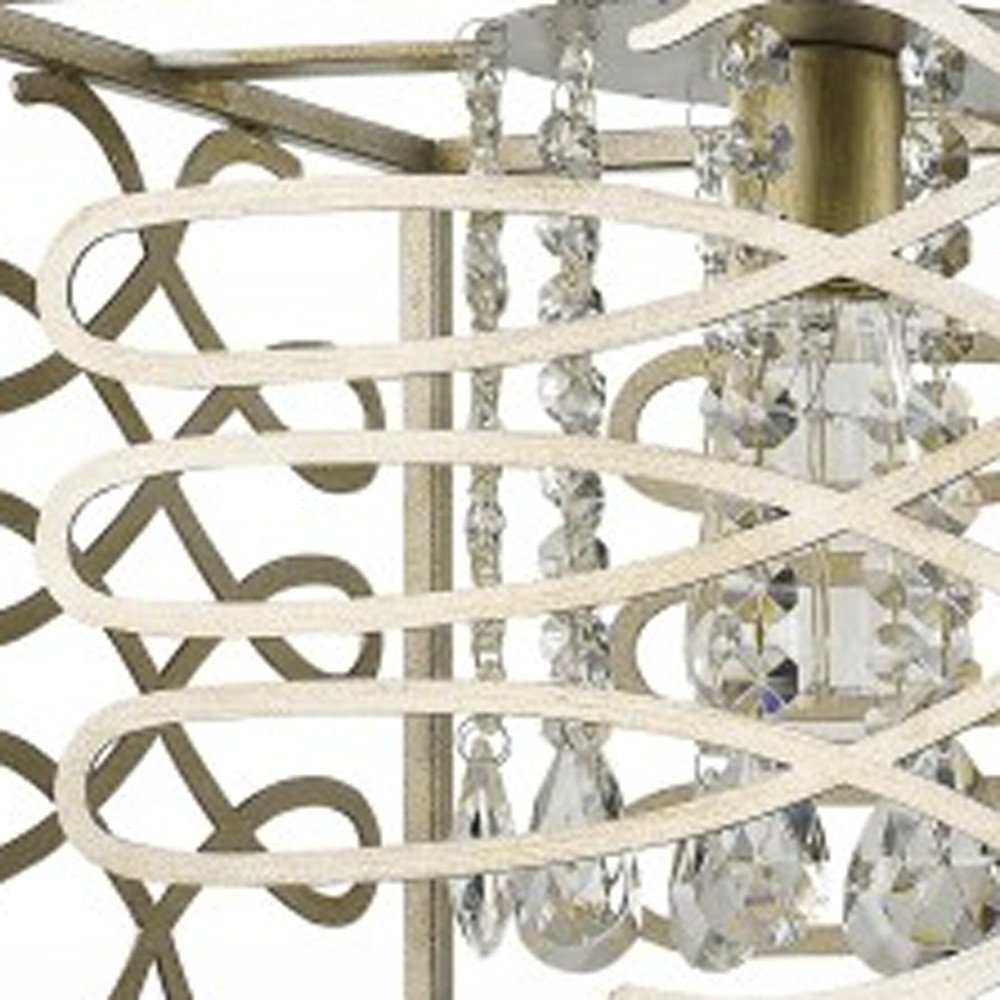 Brax 2-Light Washed Gold Island Pendant With Crystal Accents HomeRoots