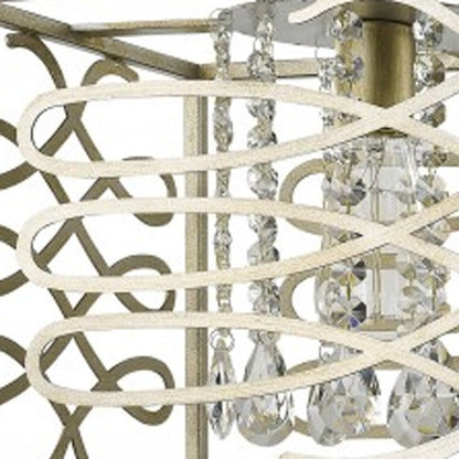 Brax 2-Light Washed Gold Island Pendant With Crystal Accents HomeRoots