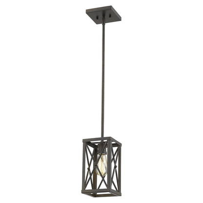 Bronze Metal Geometric Mini Pendant Hanging Light HomeRoots