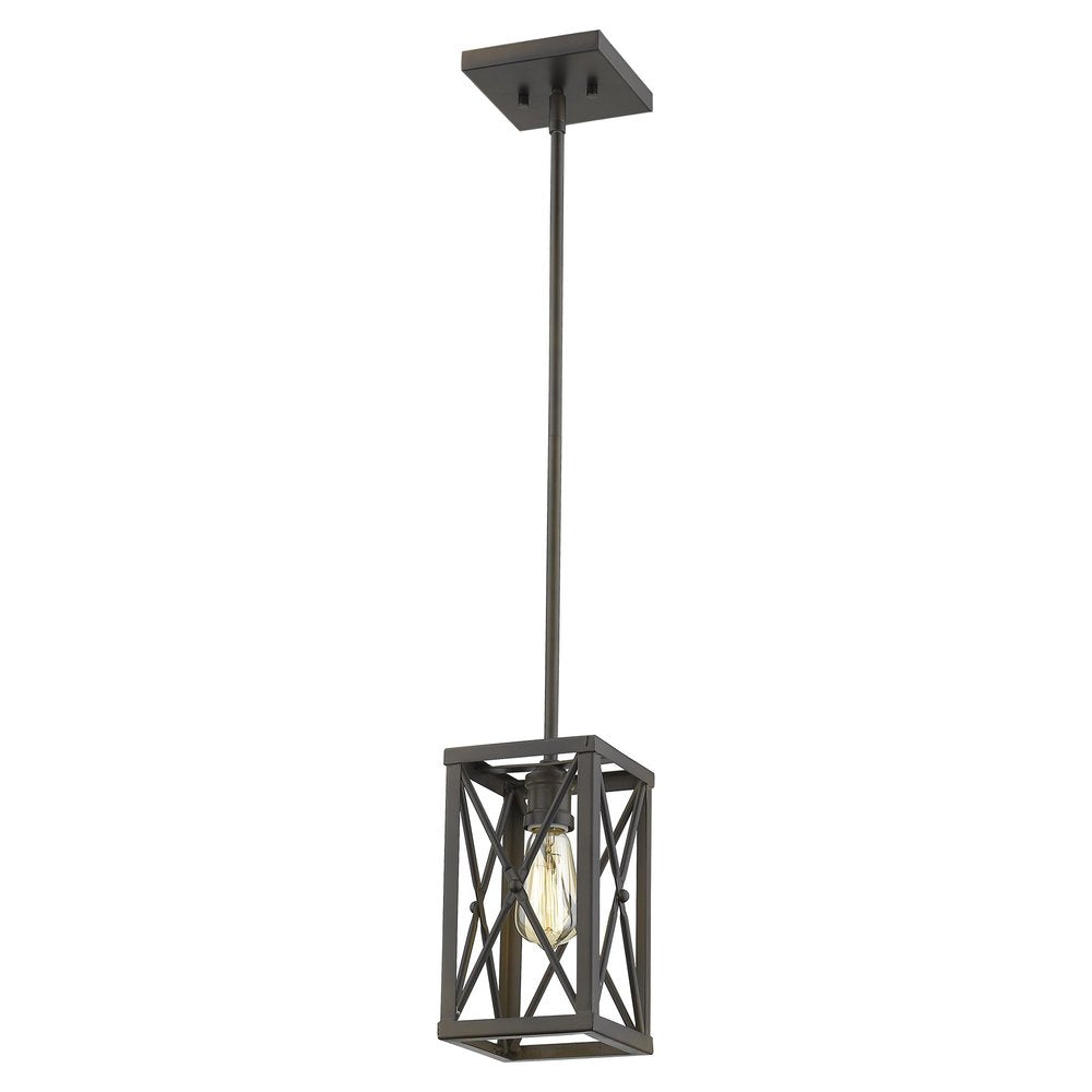 Bronze Metal Geometric Mini Pendant Hanging Light — view 1