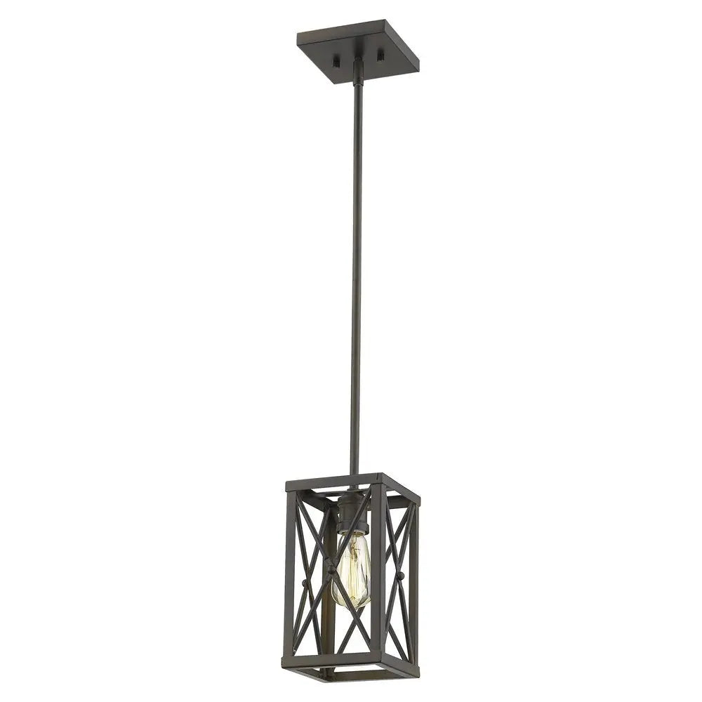 Bronze Metal Geometric Mini Pendant Hanging Light HomeRoots