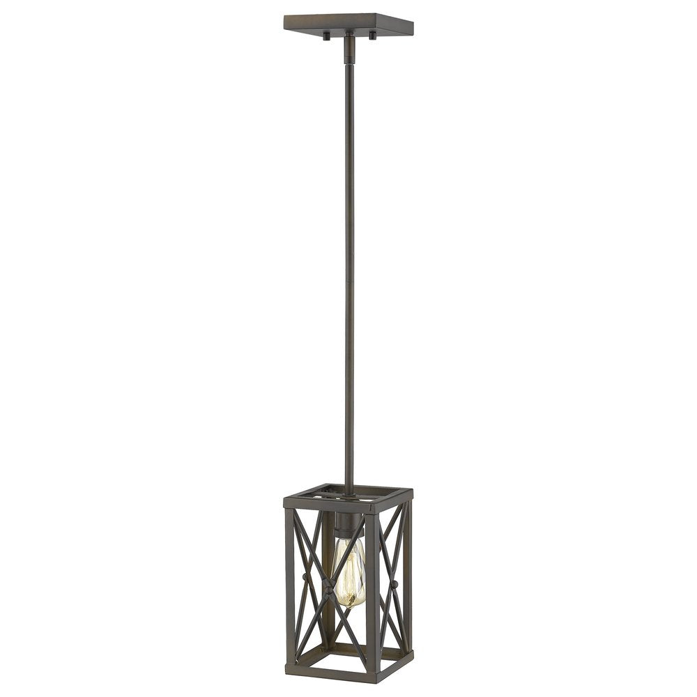 Bronze Metal Geometric Mini Pendant Hanging Light — view 2