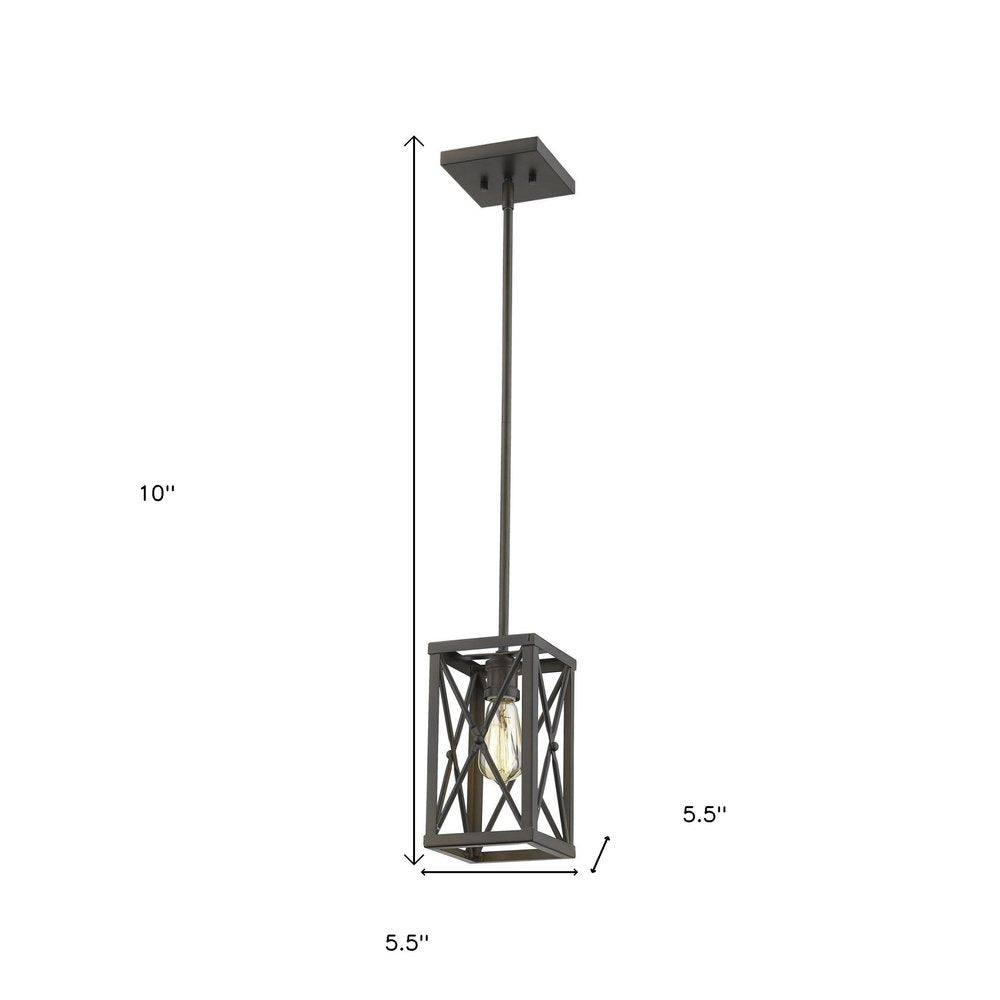 Bronze Metal Geometric Mini Pendant Hanging Light — view 4