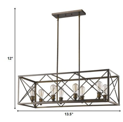 Brooklyn 8-Light Oil-Rubbed Bronze Island Pendant With Metal Framework Shade