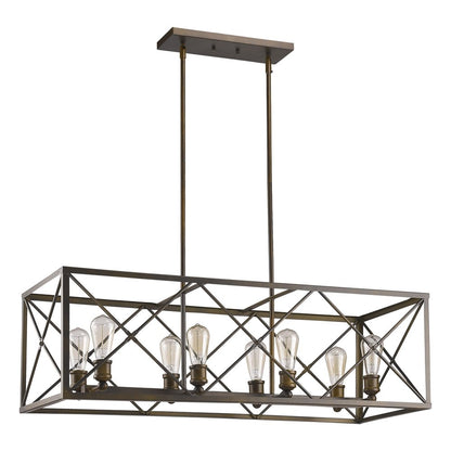 Brooklyn 8-Light Oil-Rubbed Bronze Island Pendant With Metal Framework Shade HomeRoots