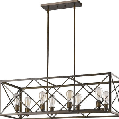 Brooklyn 8-Light Oil-Rubbed Bronze Island Pendant With Metal Framework Shade HomeRoots