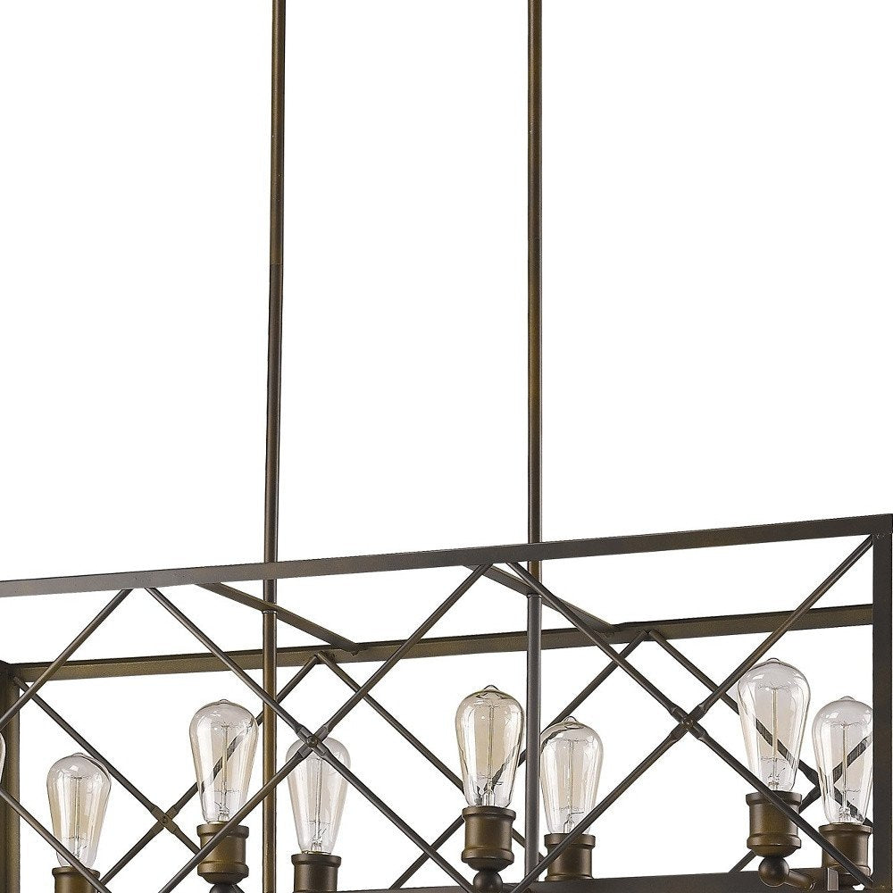 Brooklyn 8-Light Oil-Rubbed Bronze Island Pendant With Metal Framework Shade HomeRoots