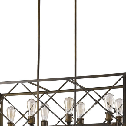 Brooklyn 8-Light Oil-Rubbed Bronze Island Pendant With Metal Framework Shade HomeRoots