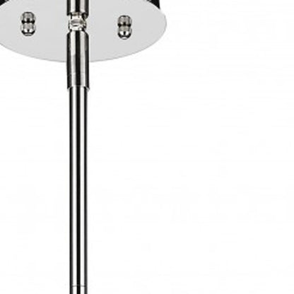 Andrea 5-Light Polished Nickel Drum Pendant With Ivory Hardback Shade HomeRoots