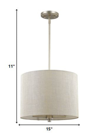 Gold And White Iron Three Light Dimmable Ceiling Light With Silver Shades HomeRoots