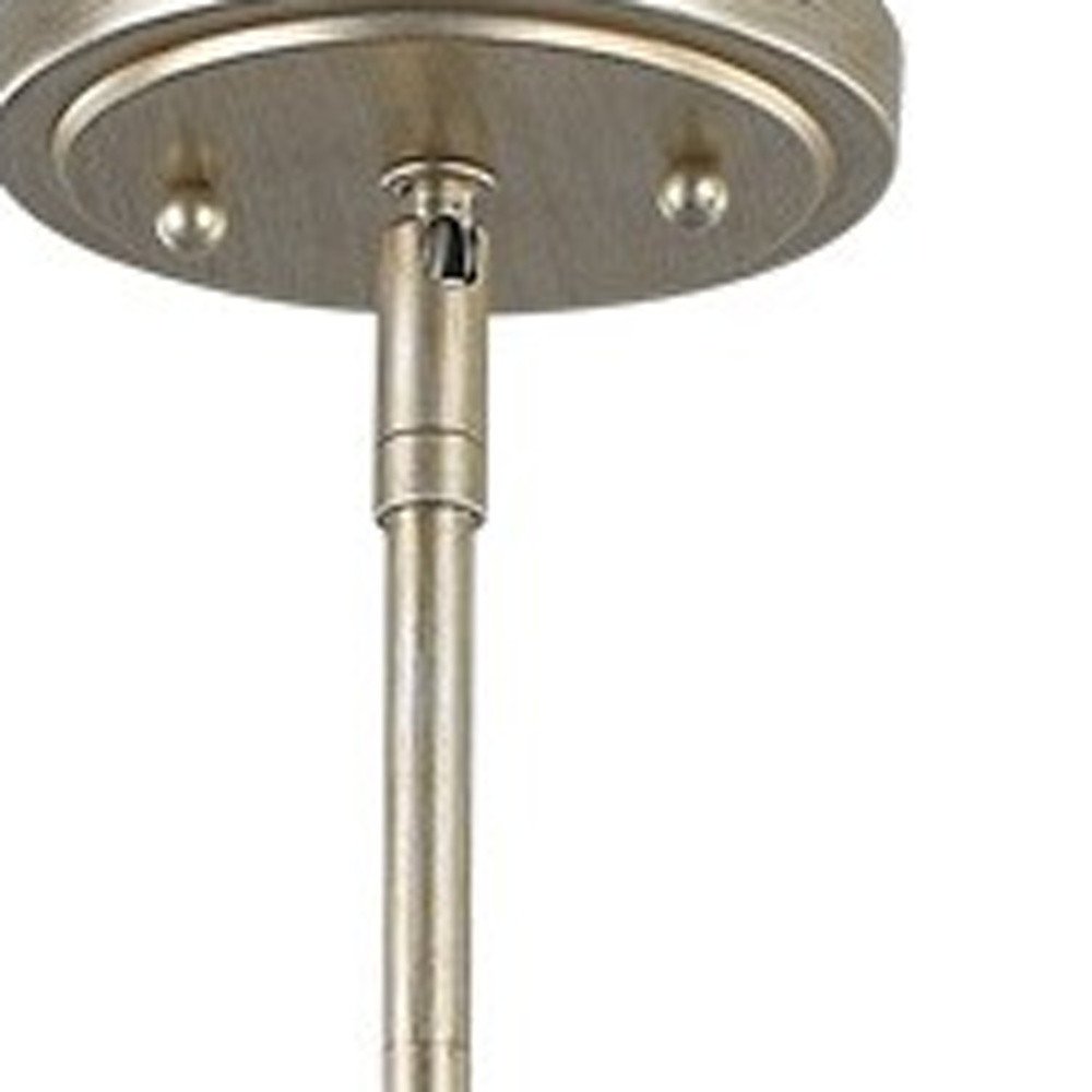 Gold And White Iron Three Light Dimmable Ceiling Light With Silver Shades HomeRoots
