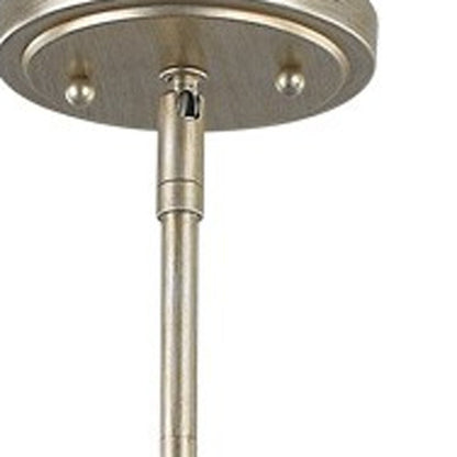 Gold And White Iron Three Light Dimmable Ceiling Light With Silver Shades HomeRoots