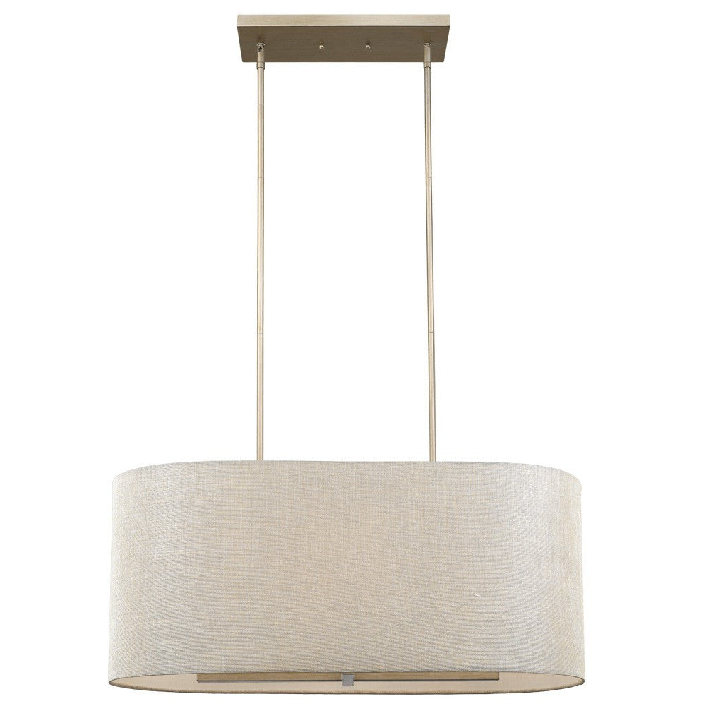 Daria 6-Light Washed Gold Island Pendant With Washed Gold And White Shade