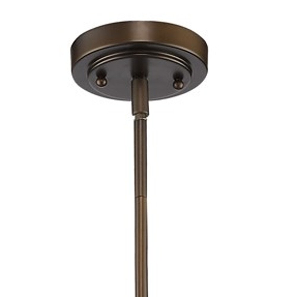 Antique Bronze Hanging Light with Glass Dome Shade — view 4