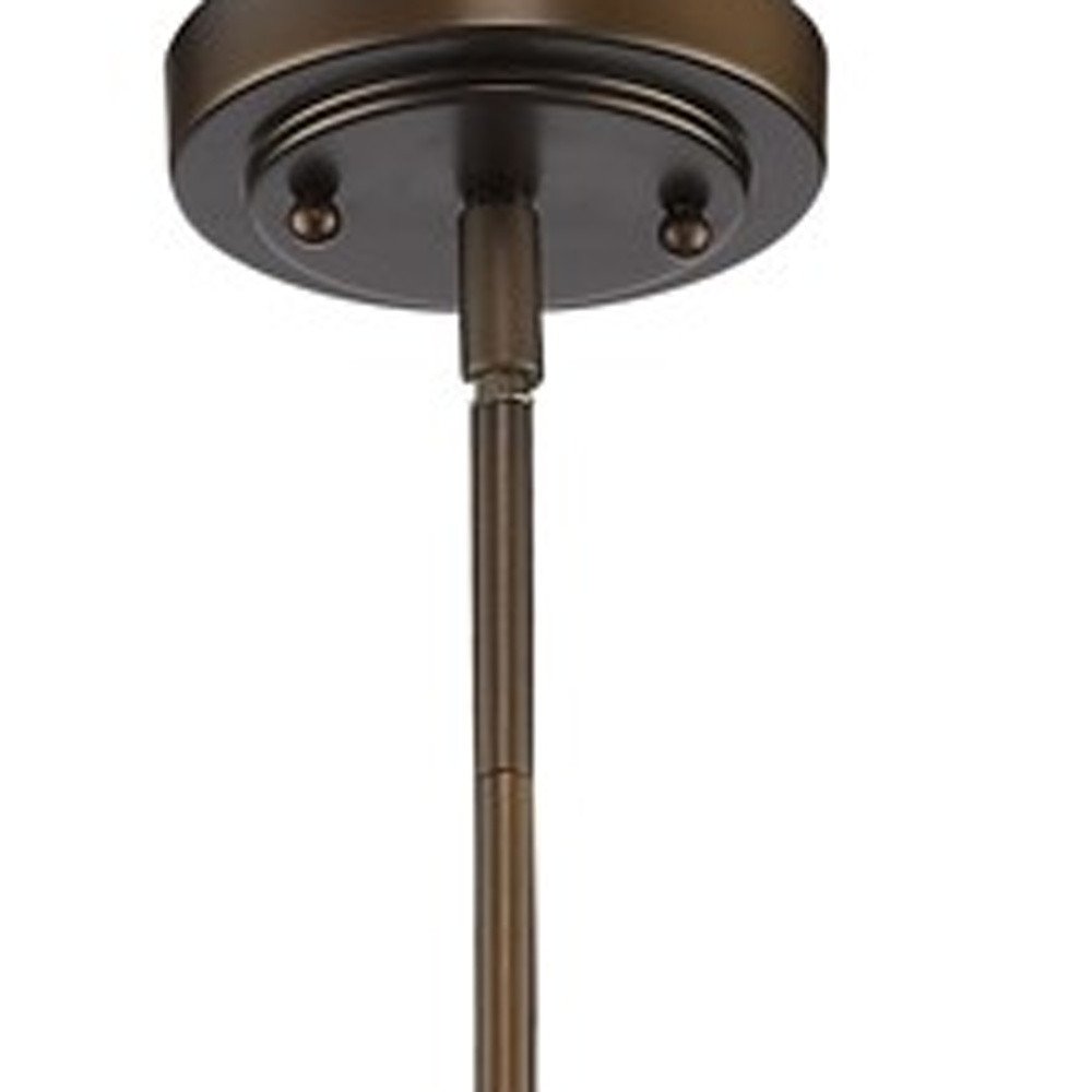 Antique Bronze Hanging Light with Glass Dome Shade — view 5