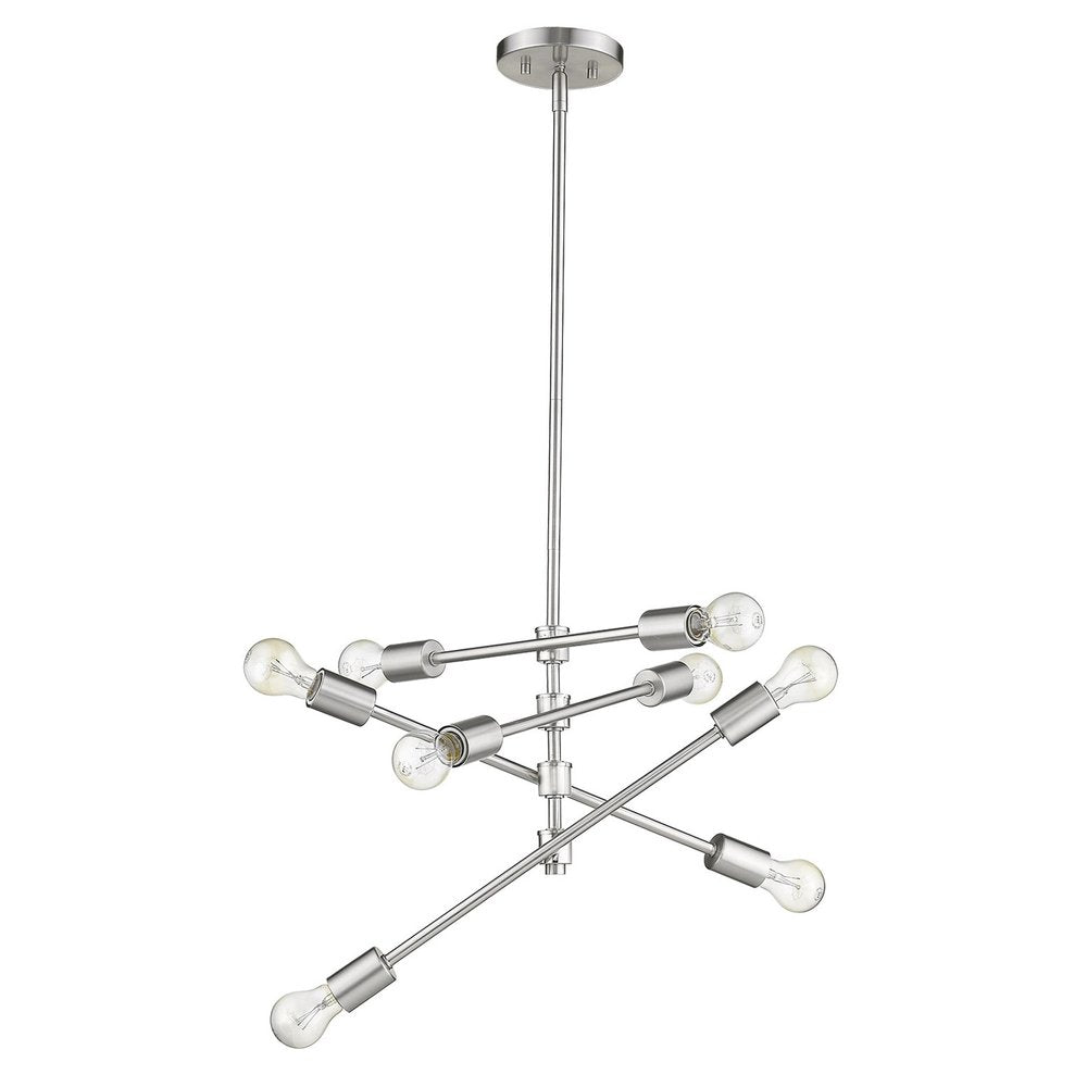 Calix 8-Light Satin Nickel Pendant HomeRoots