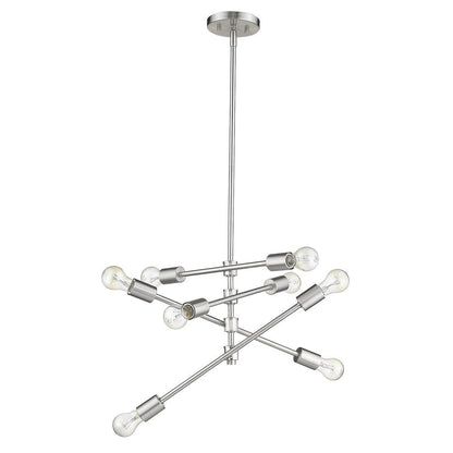 Calix 8-Light Satin Nickel Pendant HomeRoots