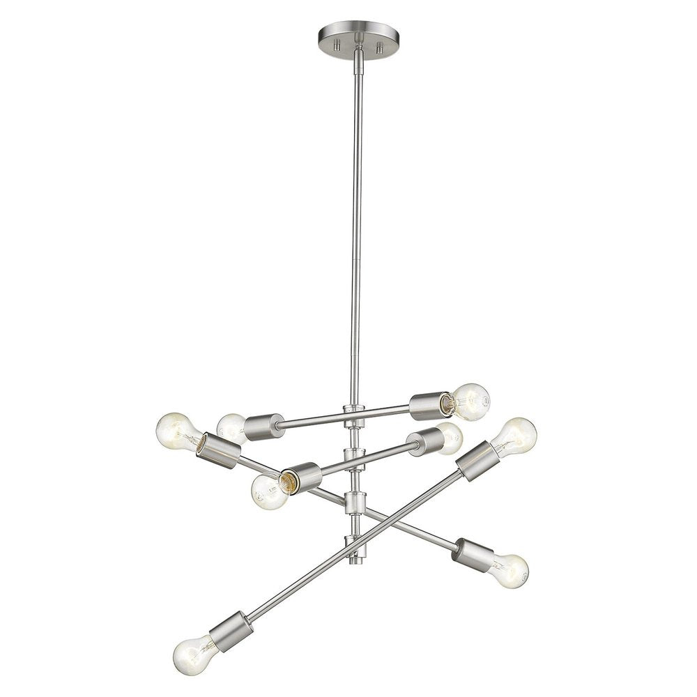 Calix 8-Light Satin Nickel Pendant HomeRoots