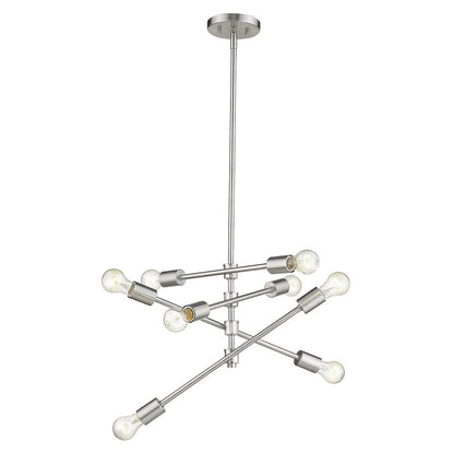 Calix 8-Light Satin Nickel Pendant HomeRoots