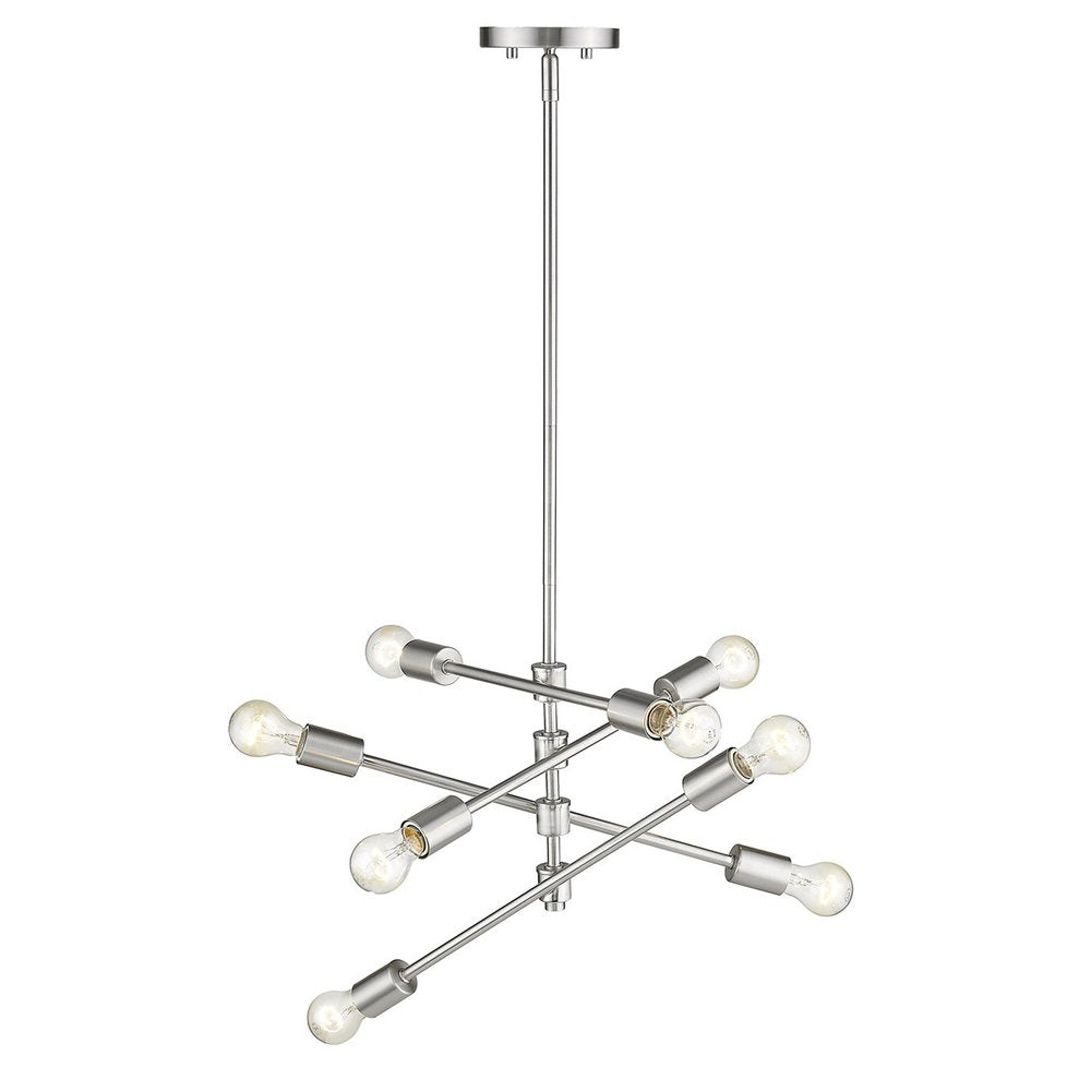 Calix 8-Light Satin Nickel Pendant HomeRoots