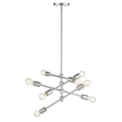 Calix 8-Light Satin Nickel Pendant HomeRoots