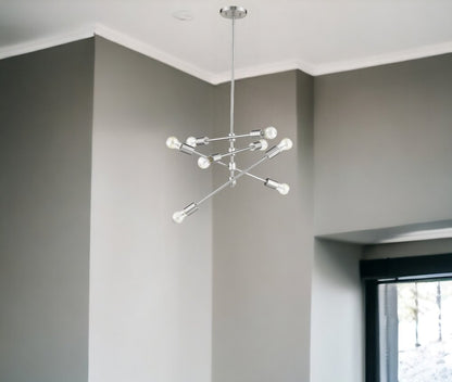 Calix 8-Light Satin Nickel Pendant HomeRoots