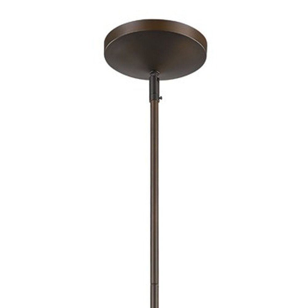 Greta 1-Light Oil-Rubbed Bronze Pendant With Gloss White Interior And Etched Glass Shade — view 4