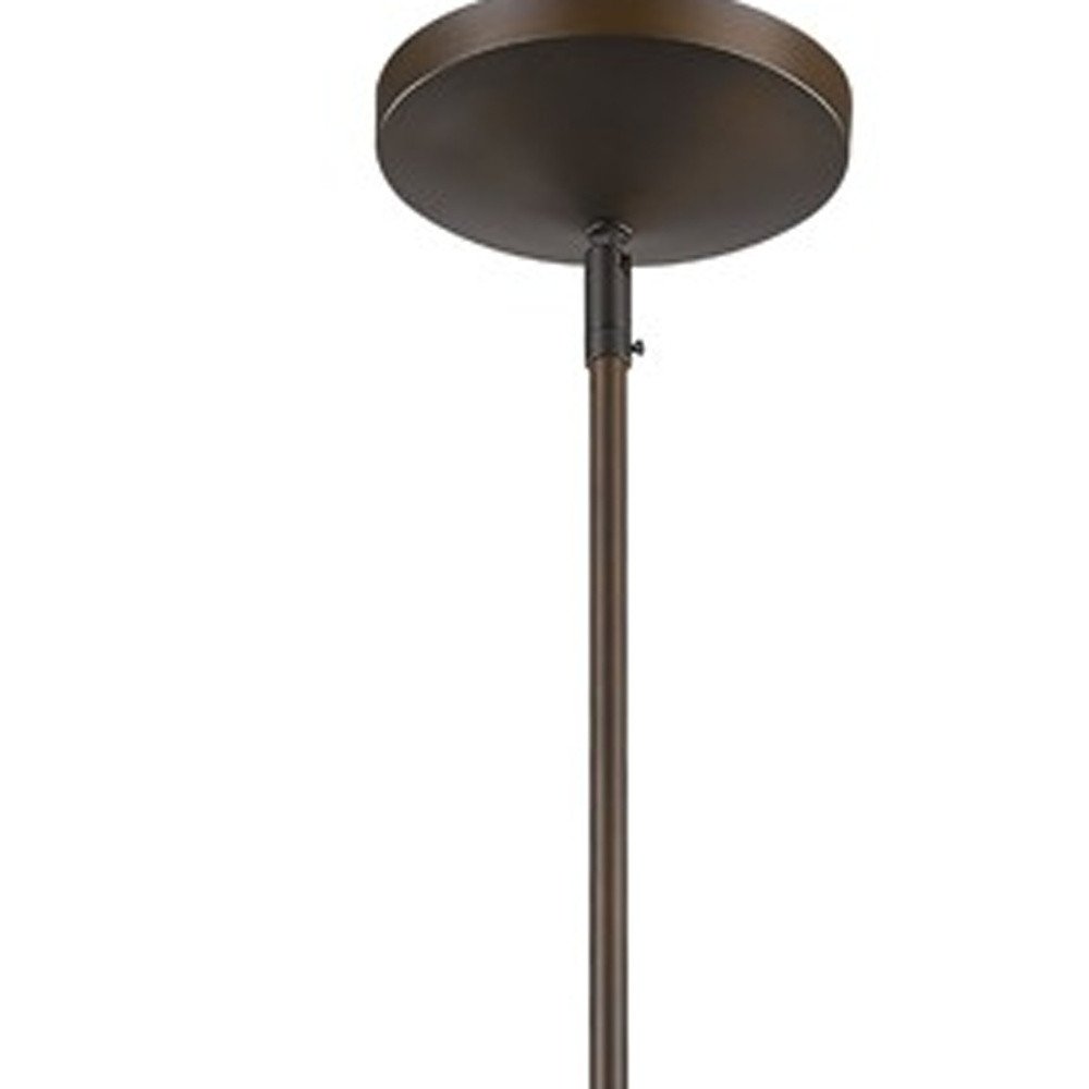 Greta 1-Light Oil-Rubbed Bronze Pendant With Gloss White Interior And Etched Glass Shade — view 5