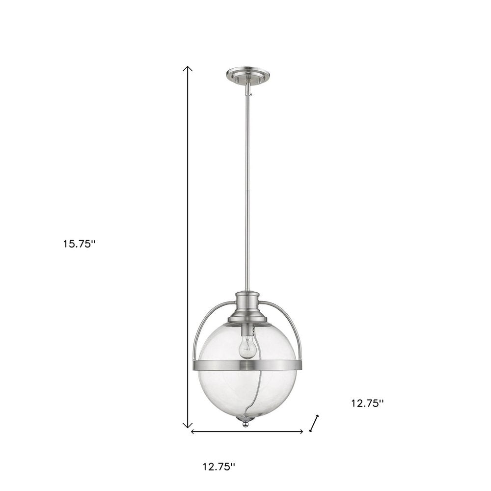 Kassian 1-Light Satin Nickel Pendant HomeRoots