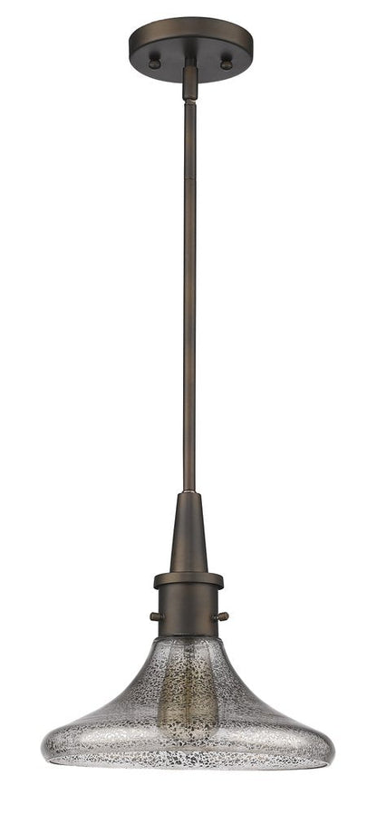 Antique Bronze Hanging Light with Pebbled Glass Shade HomeRoots