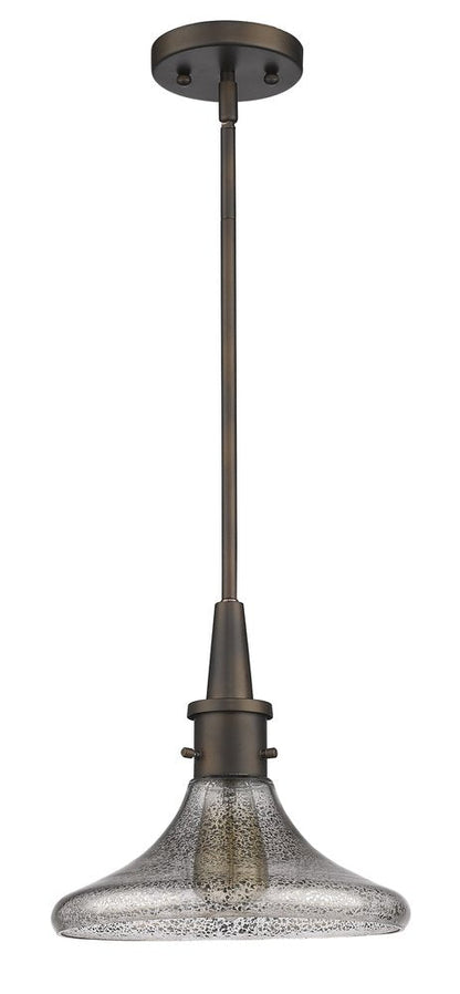 Antique Bronze Hanging Light with Pebbled Glass Shade HomeRoots