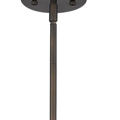 Antique Bronze Hanging Light with Pebbled Glass Shade HomeRoots