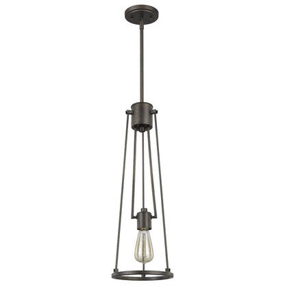 Jade 1-Light Oil-Rubbed Bronze Pendant With Vertical Structural Frames HomeRoots
