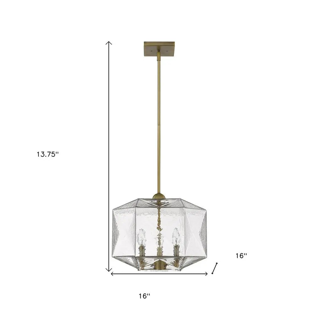 Loft 3-Light Brass Pendant HomeRoots