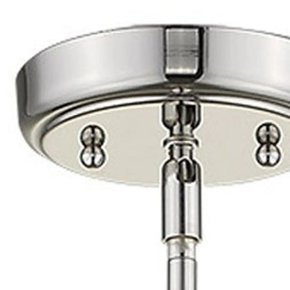 Silver Metal Hanging with Round Clear Glass Shade HomeRoots