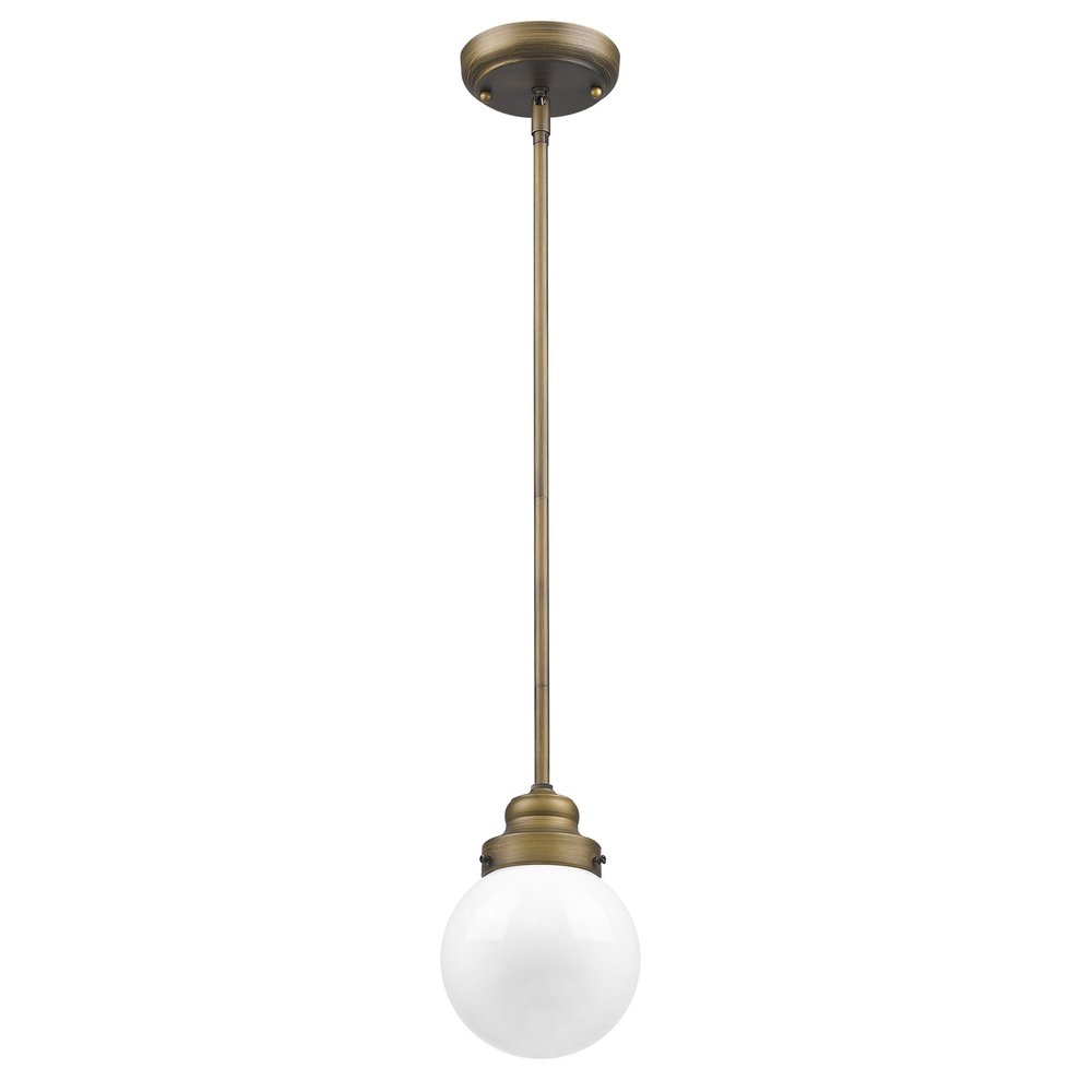 Brushed Gold Metal Hanging with Round Glass Shade HomeRoots